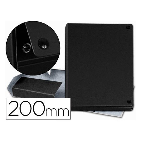 Carpeta proyectos pardo folio lomo 200 mm carton forrado negro con broche