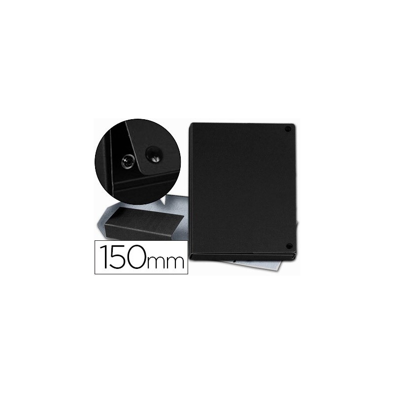 Carpeta proyectos pardo folio lomo 150 mm carton forrado negro con broche