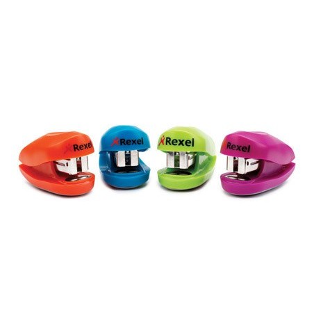 Grapadora rexel buddy  caja grapas capacidad 10 hojas colores surtidos