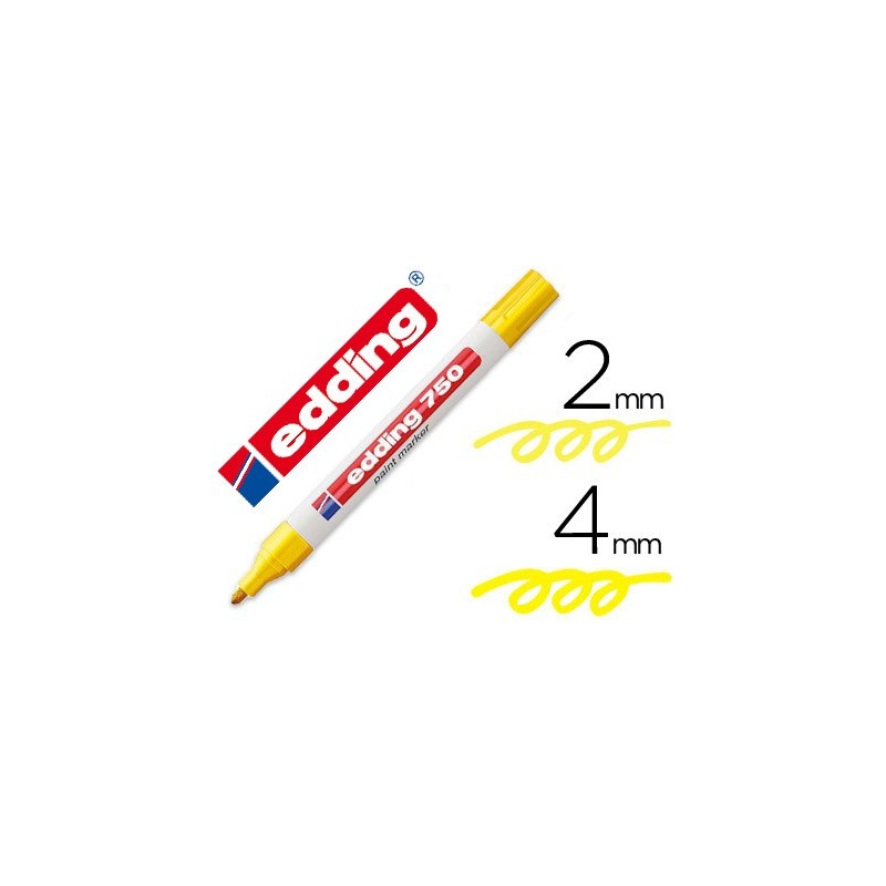Rotulador edding punta fibra 750 amarillo punta redonda 2-4 mm Rotulador edding punta fibra 750 amarillo punta redonda 2-4 mm