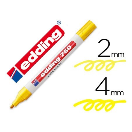 Rotulador edding punta fibra 750 amarillo punta redonda 2-4 mm