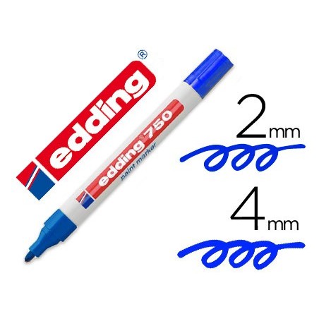 Rotulador edding punta fibra 750 azul punta redonda 3,5 mm