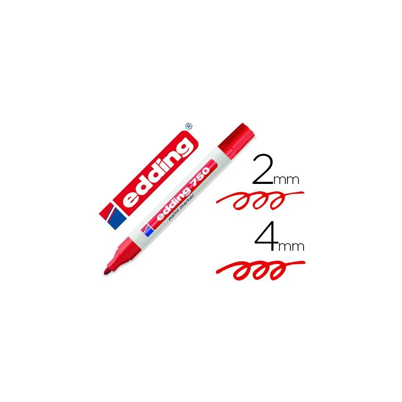 Rotulador edding punta fibra 750 rojo punta redonda 2-4 mm Rotulador edding punta fibra 750 rojo punta redonda 2-4 mm