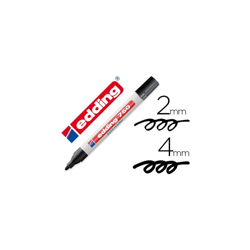 Rotulador edding punta fibra 750 negro punta redonda 2-4 mm Rotulador edding punta fibra 750 negro punta redonda 2-4 mm