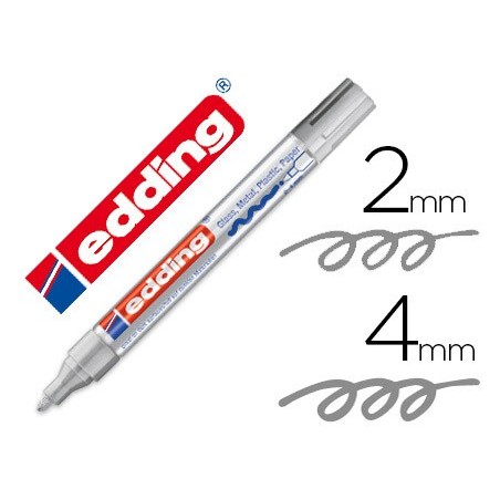 Rotulador edding punta fibra 750 plata punta redonda 2-4 mm