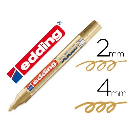 Rotulador edding punta fibra 750 oro punta redonda 2-4 mm