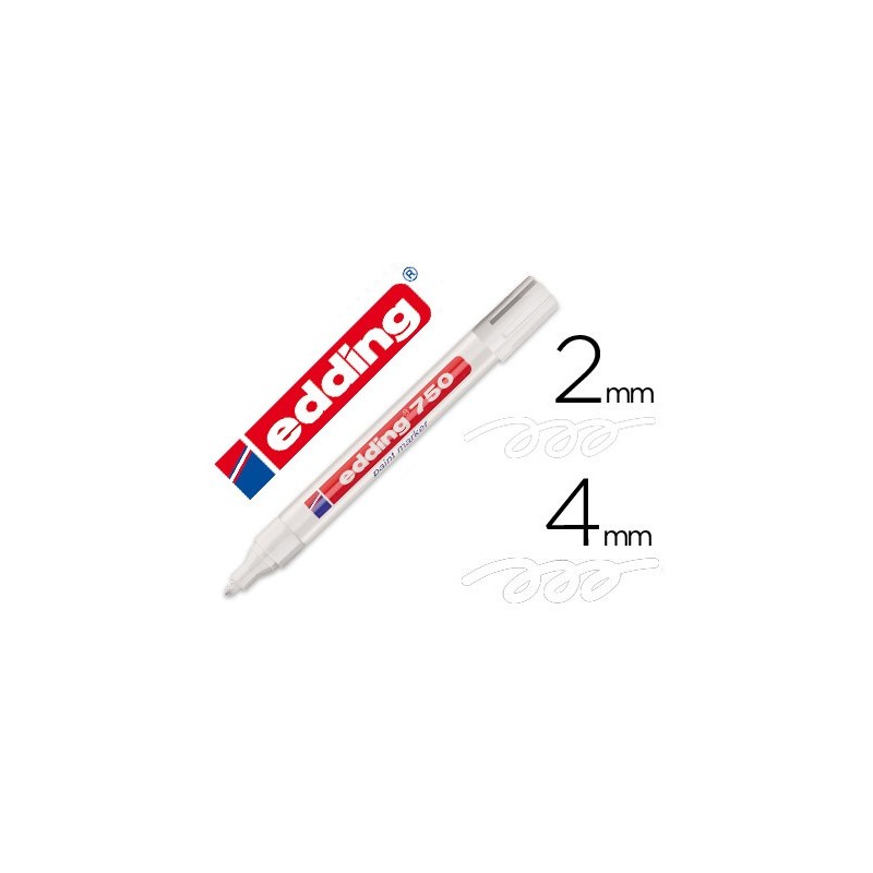 Rotulador edding punta fibra 750 blanco punta redonda 2-4 mm Rotulador edding punta fibra 750 blanco punta redonda 2-4 mm