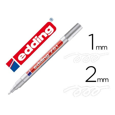 Rotulador edding punta fibra 751 blanco punta redonda 1-2 mm