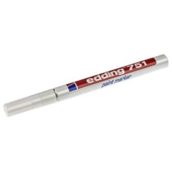 Rotulador edding punta fibra 751 blanco punta redonda 1-2 mm