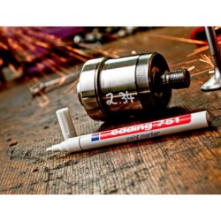 Rotulador edding punta fibra 751 blanco punta redonda 1-2 mm