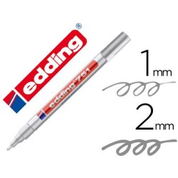 Rotulador edding punta fibra 751 plata punta redonda 1-2 mm