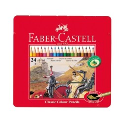 Lapices de colores faber castell caja metalica de 24 colores surtidos