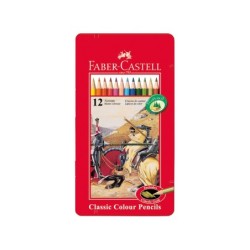 Lapices de colores faber castell caja metalica de 12 colores surtidos