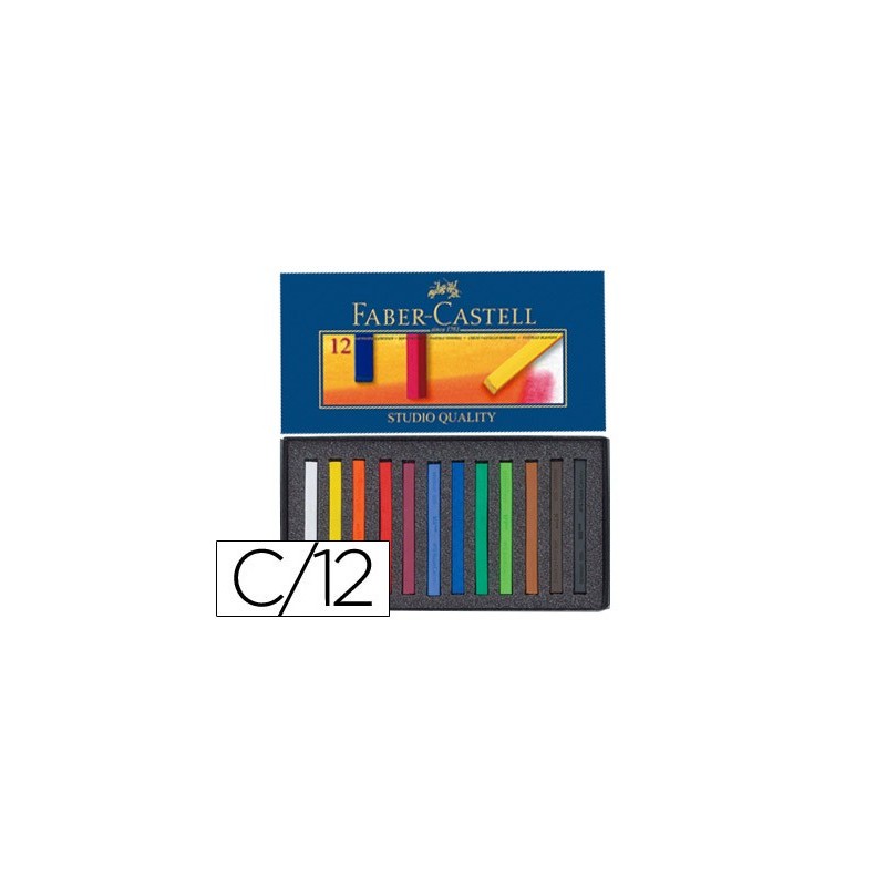 Tiza pastel faber castell estuche carton de 12 unidades colores surtidos