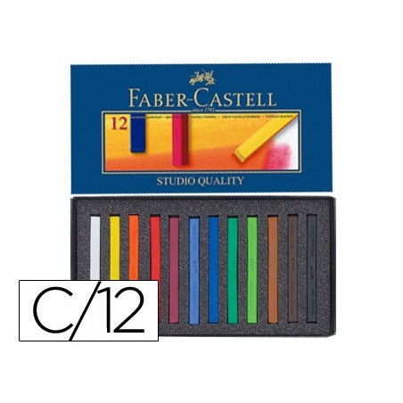 Tiza pastel faber castell estuche carton de 12 unidades colores surtidos