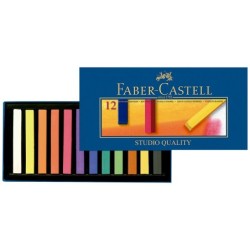 Tiza pastel faber castell estuche carton de 12 unidades colores surtidos