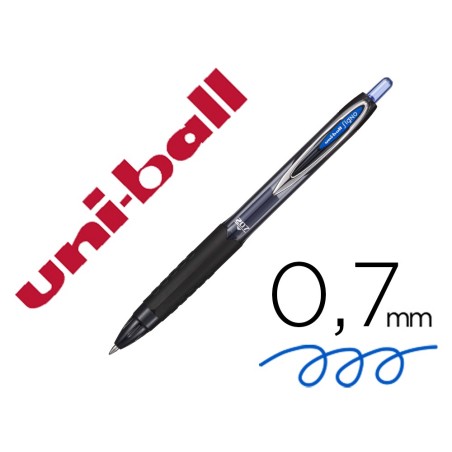Boligrafo uni-ball signo 207e retractil 0,7 mm color azul