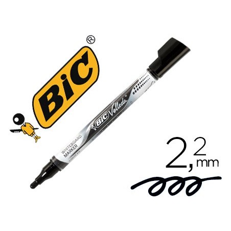 Rotulador bic velleda liquid pocket punta redonda 2,2 mm negro