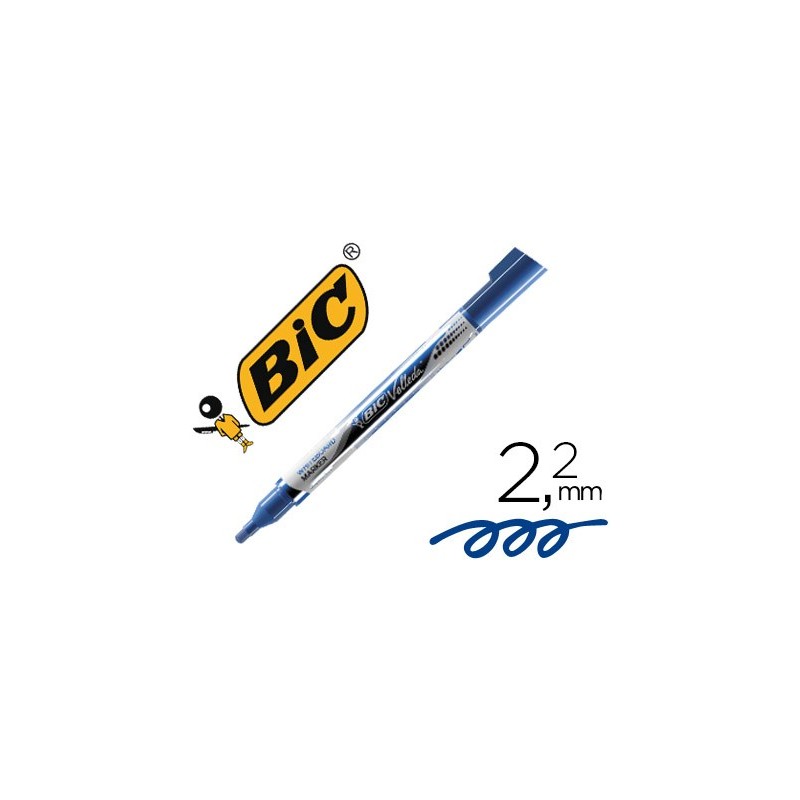 Rotulador bic velleda liquid pocket punta redonda 2,2 mm azul