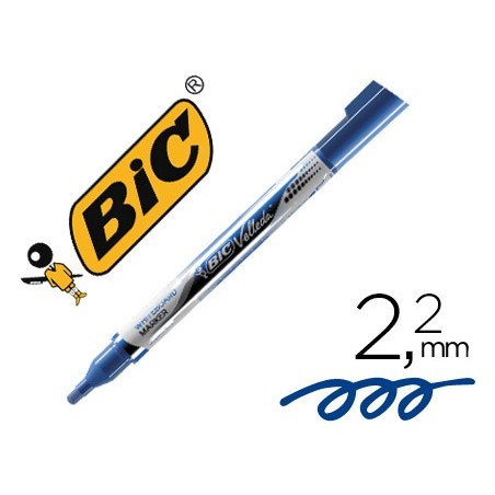 Rotulador bic velleda liquid pocket punta redonda 2,2 mm azul