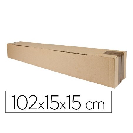 Caja para embalar q-connect tubo carton reciclado canal simple 3 mm color kraft 1020x150x150 mm
