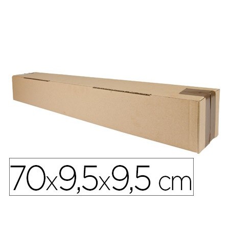 Caja para embalar q-connect tubo carton reciclado canal simple 3 mm color kraft 725x95x95 mm