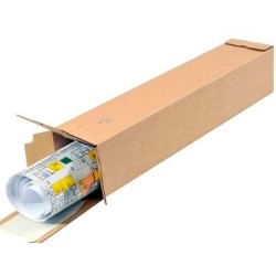 Caja para embalar q-connect tubo carton reciclado canal simple 3 mm color kraft 725x95x95 mm