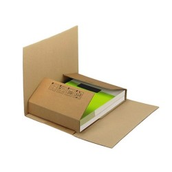 Caja para embalar libros q-connect carton reciclado canal simple 3 mm color kraft 400x290x75 mm