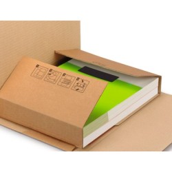 Caja para embalar libros q-connect carton reciclado canal simple 3 mm color kraft 400x290x75 mm