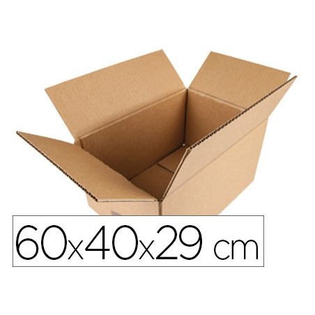 Caja para embalar q-connect americana carton reciclado canal simple 5 mm color kraft 600x400x290 mm