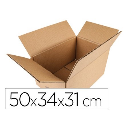 Caja para embalar q-connect americana carton reciclado canal simple 5 mm color kraft 500x340x310 mm