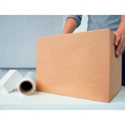 Caja para embalar q-connect americana carton reciclado canal simple 5 mm color kraft 400x290x220 mm