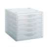 Fichero cajones de sobremesa archivo 2000 260x270x340 mm apilables 5 cajones transparente translucido