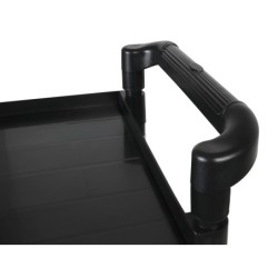 Carro de servicio multifuncional q-connect 3 estantes de polipropileno 830x420x970 mm