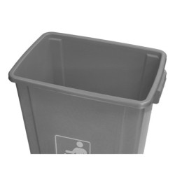 Papelera contenedor q-connect plastico con tapa de balancin 20 litros gris 340x240x450 mm