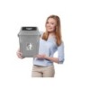 Papelera contenedor q-connect plastico con tapa de balancin 20 litros gris 340x240x450 mm