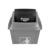 Papelera contenedor q-connect plastico con tapa de balancin 40 litros gris 410x280x610 mm
