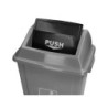 Papelera contenedor q-connect plastico con tapa de balancin 40 litros gris 410x280x610 mm