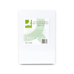 Papel fotocopiadora q-connect ultra white din a4 120 gramos paquete de 250 hojas