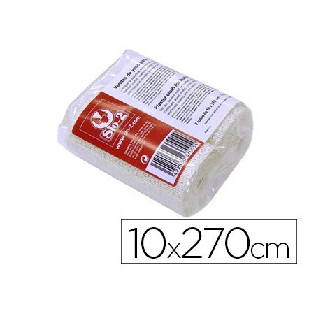 Vendas yeso sio-2 10x270 cm paquete de 2 rollos ideal paramascaras moldes y maquetas