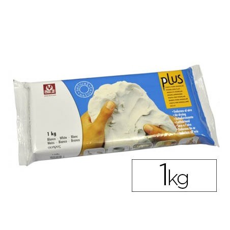 Arcilla sio-2 plus blanca endurece al aire paquete de 1 kg