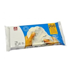 Arcilla sio-2 plus blanca endurece al aire paquete de 1 kg
