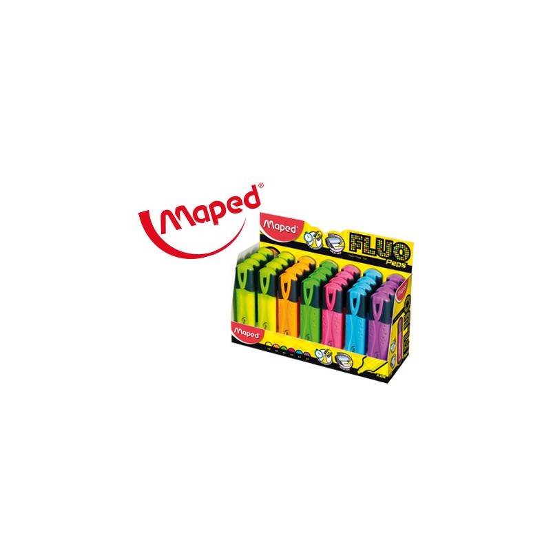Rotulador maped fluo peps classic expositor de 28 unidades colores surtidos