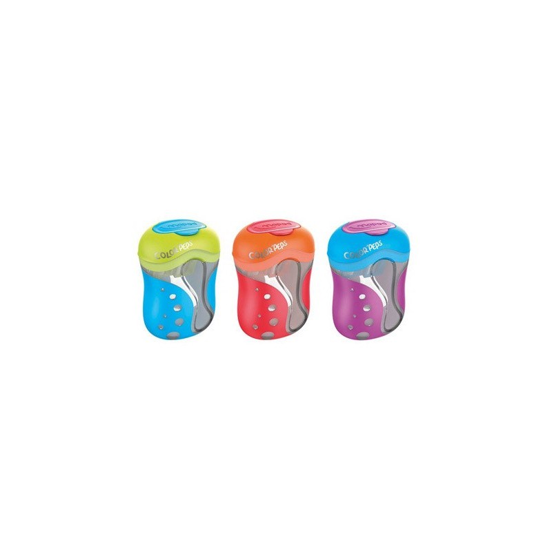 Sacapuntas color peps 2 usos con deposito colores surtidos