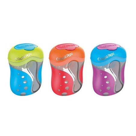 Sacapuntas color peps 2 usos con deposito colores surtidos