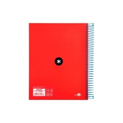 Cuaderno espiral a5 micro antartik tapa forrada120h 90gr cuadro 5mm 5 bandas 6 taladros colores surtidos