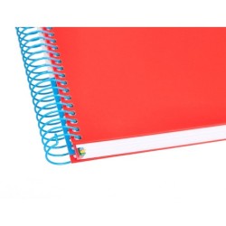Cuaderno espiral a5 micro antartik tapa forrada120h 90gr cuadro 5mm 5 bandas 6 taladros colores surtidos
