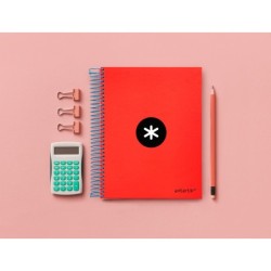 Cuaderno espiral a5 micro antartik tapa forrada120h 90gr cuadro 5mm 5 bandas 6 taladros colores surtidos