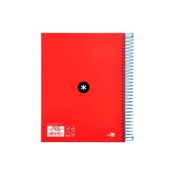 Cuaderno espiral a5 micro antartik tapa forrada 120 h 100g horizontal 5 bandas6 taladros colores surtidos
