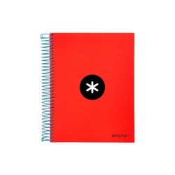 Cuaderno espiral a5 micro antartik tapa forrada 120 h 100g horizontal 5 bandas6 taladros colores surtidos